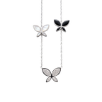 Elegant Silver Butterfly Cascade Necklace