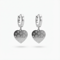 Virella Heart Drop Hoop Earrings