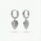 Virella Heart Drop Hoop Earrings
