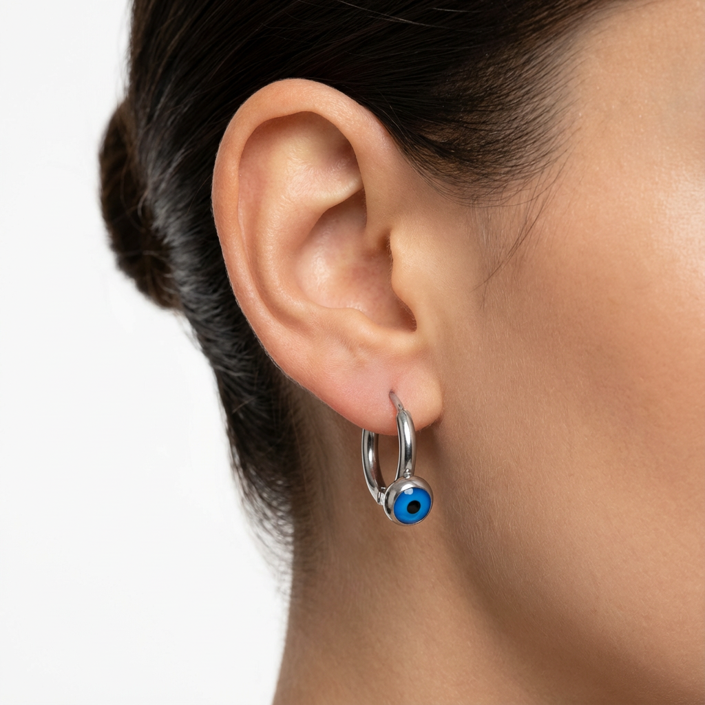 Nazaré Evil Eye Hoop Earrings