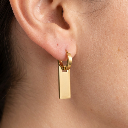 Gold Rectangular Earrings