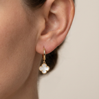 White Clover Charm Earrings