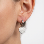 Virella Heart Drop Hoop Earrings