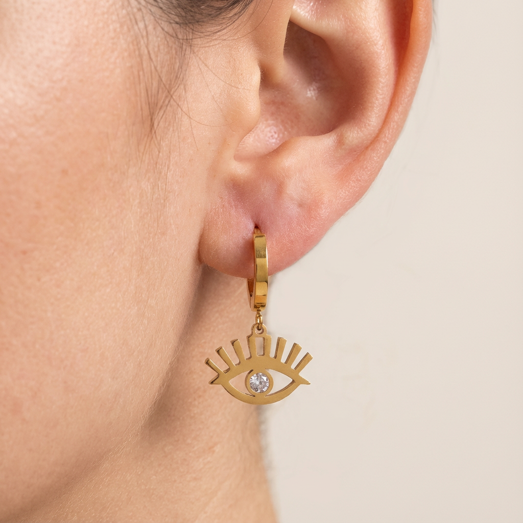 Eye Symbol Hoop Earrings