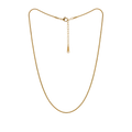 Gold necklace on a white background