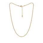 Gold necklace on a white background