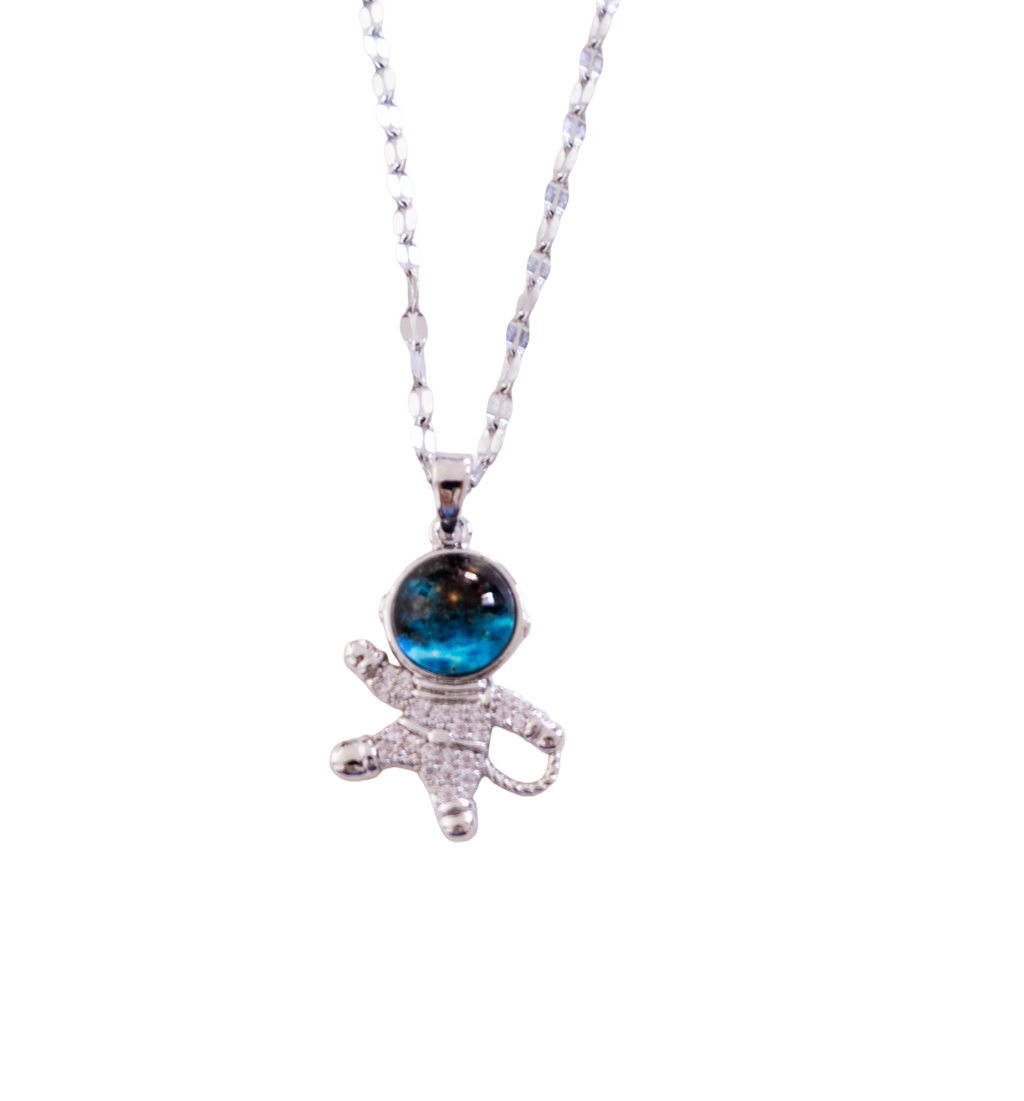 Blue Astronaut Pendant Necklace