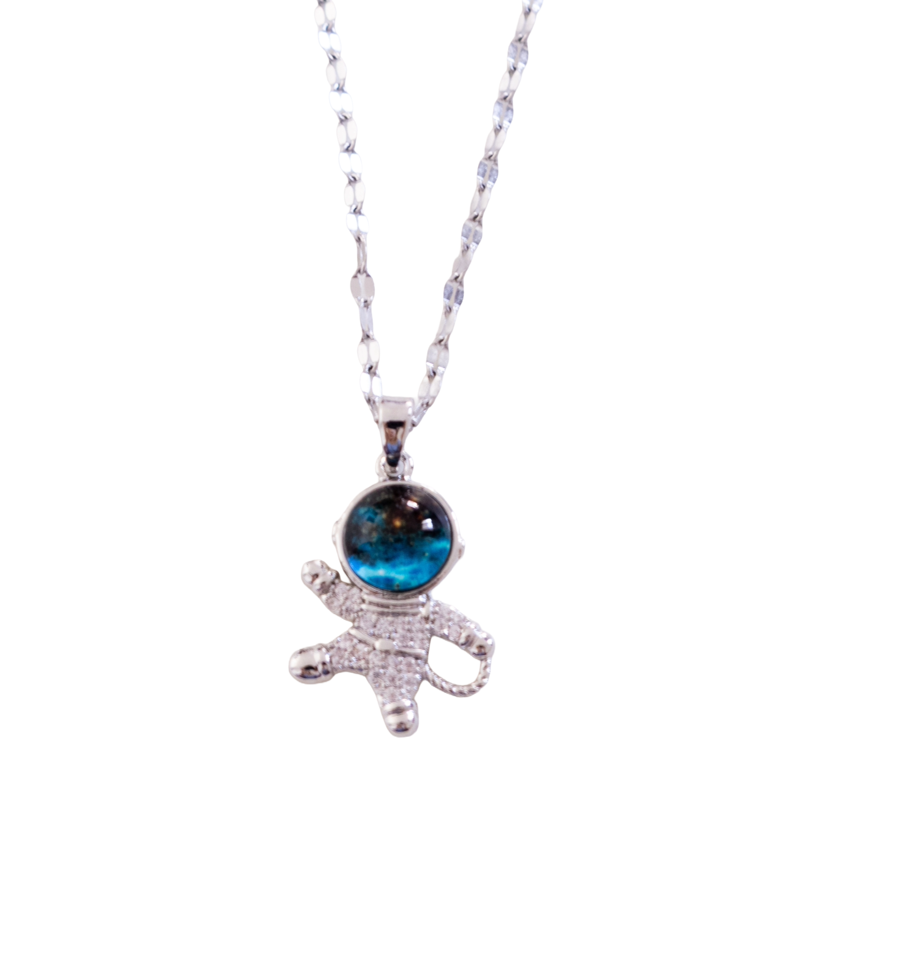 Blue Astronaut Pendant Necklace