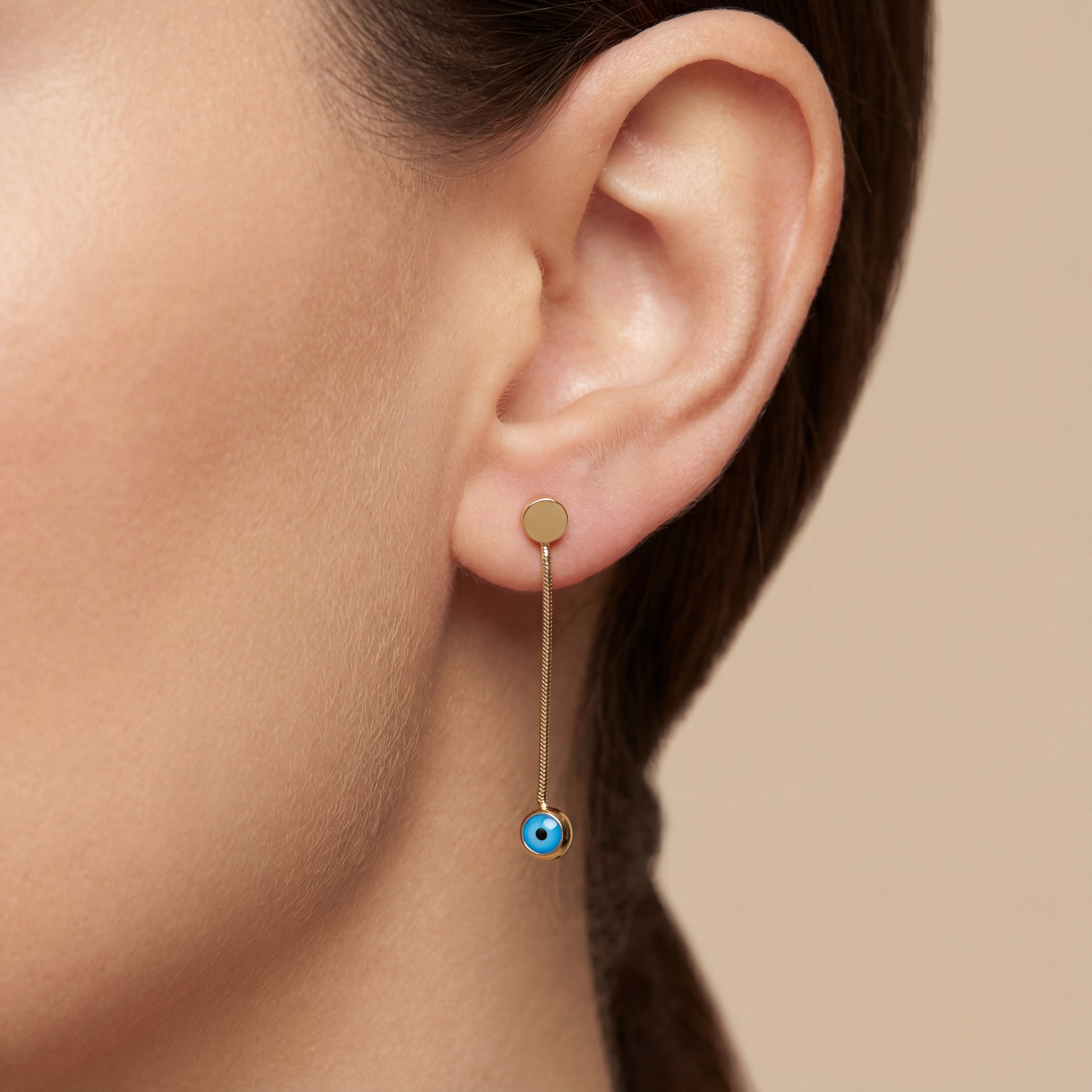 Thiny Evil Eye Drop Earrings