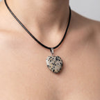 Dalmatian Jasper Heart Pendant Necklace