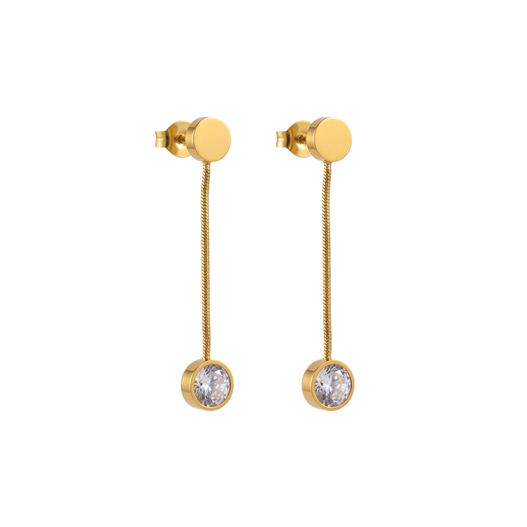 Slim Crystal Dangling Earrings