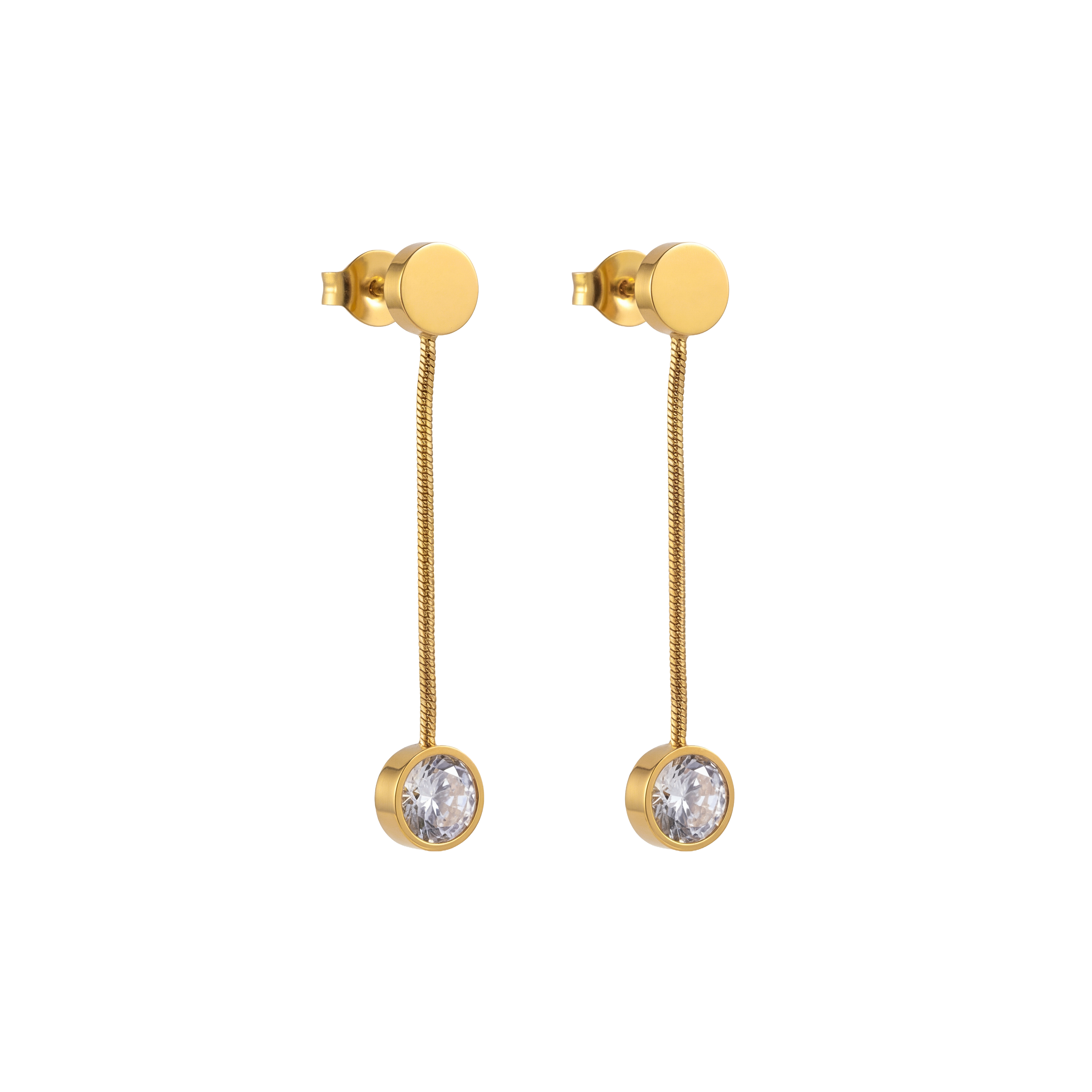 Slim Crystal Dangling Earrings