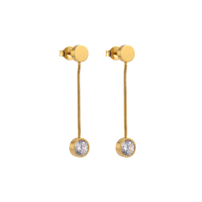 Slim Crystal Dangling Earrings