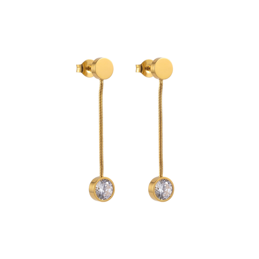 Slim Crystal Dangling Earrings