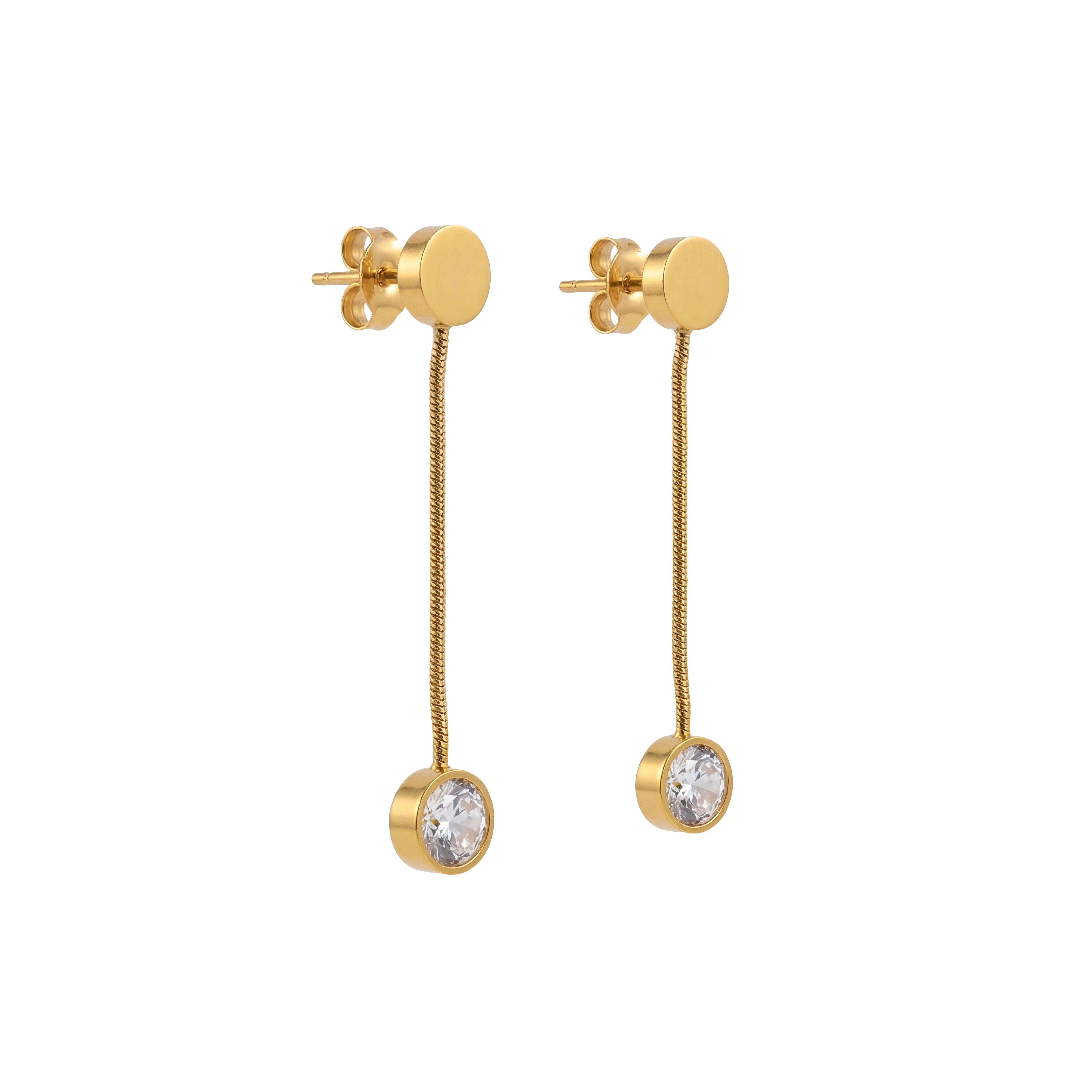 Slim Crystal Dangling Earrings