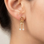 Chain Pearl Duo Earrings