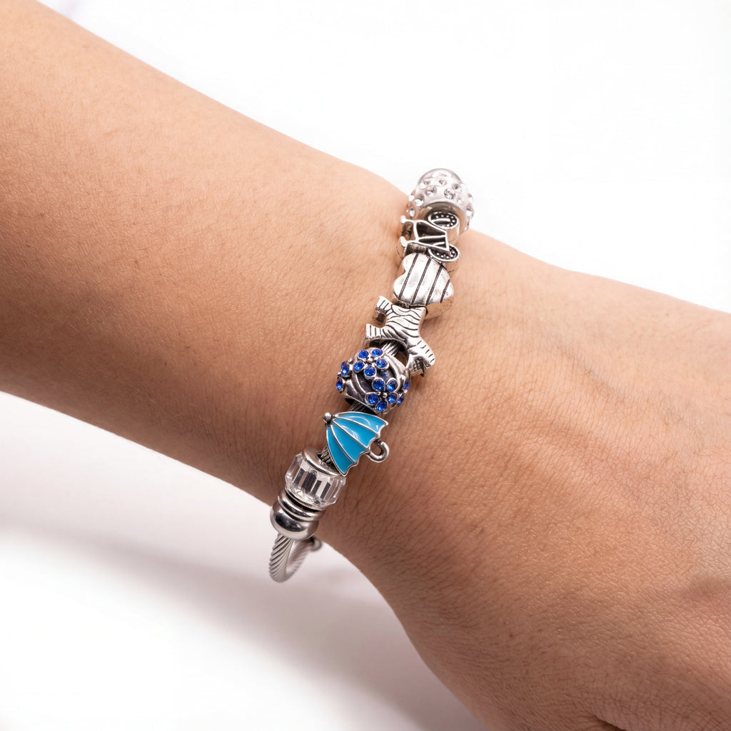 Stainless Steel Aureon Charm Cable Bracelet