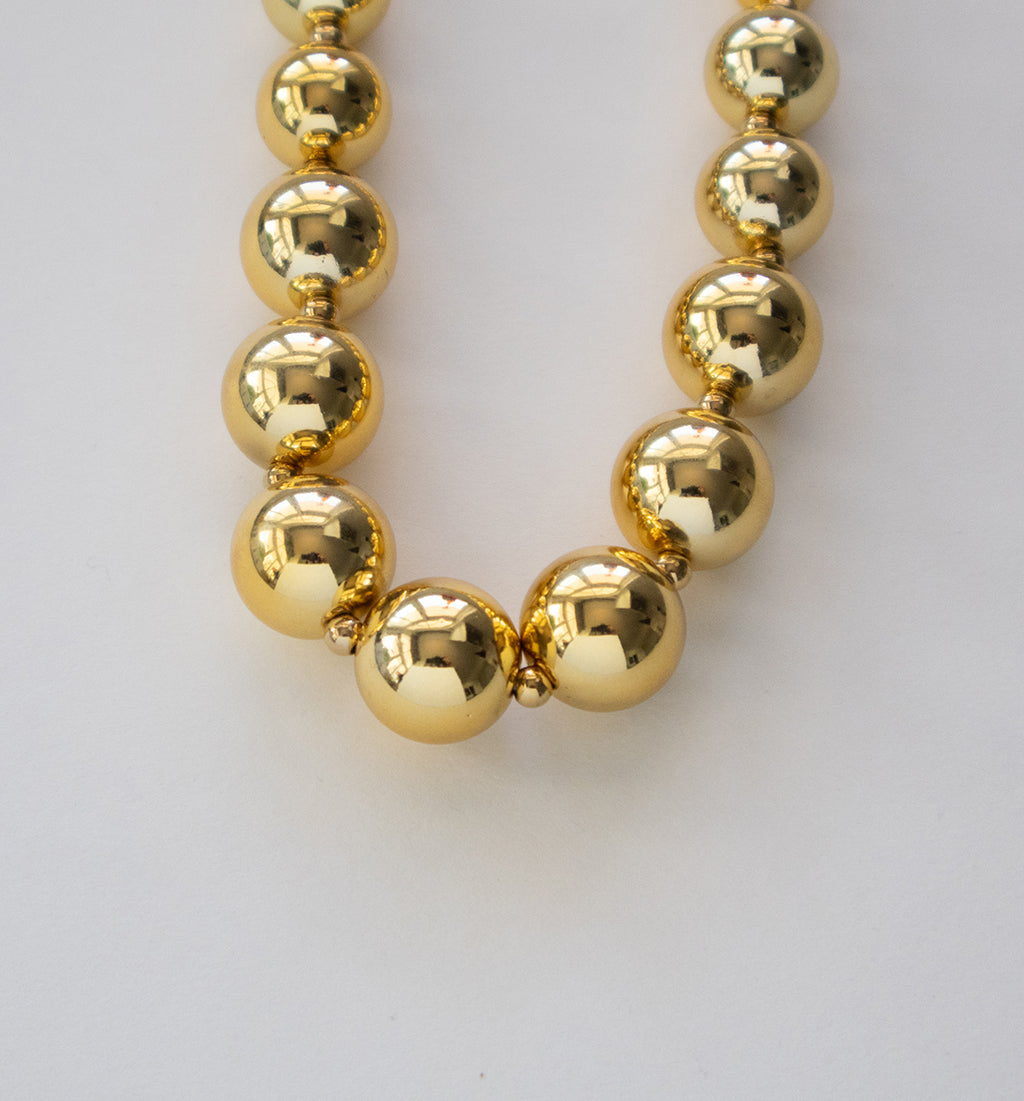 Stainless Steel Gold-Toned Bead Necklace