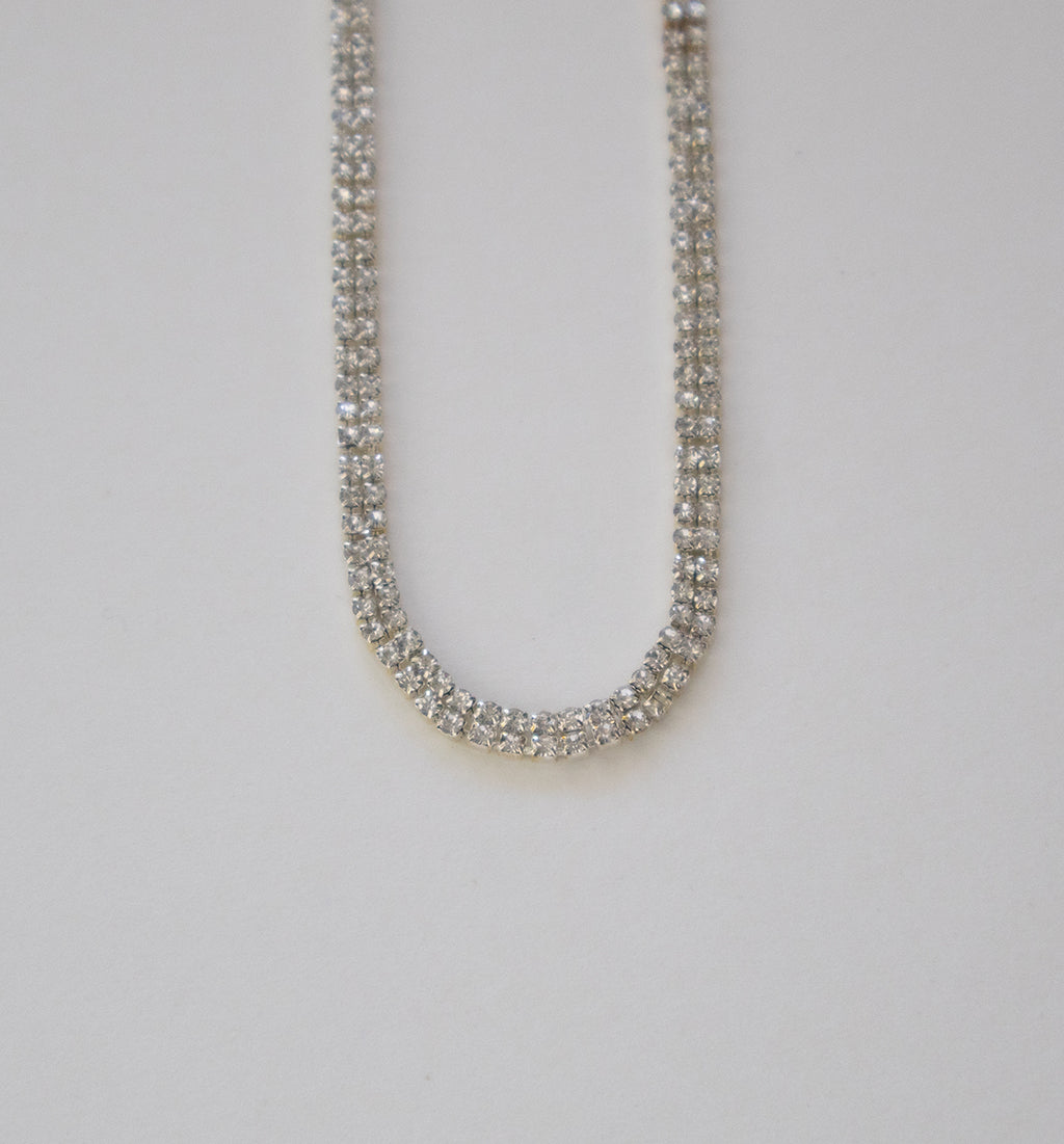 Stainless Steel Crystal Rhinestone Necklace Stainless Steel