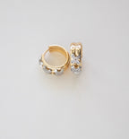 Crystal Huggie Cross Earrings