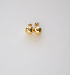 Stainless Steel Gold Plated Large Ball Stud Earrings