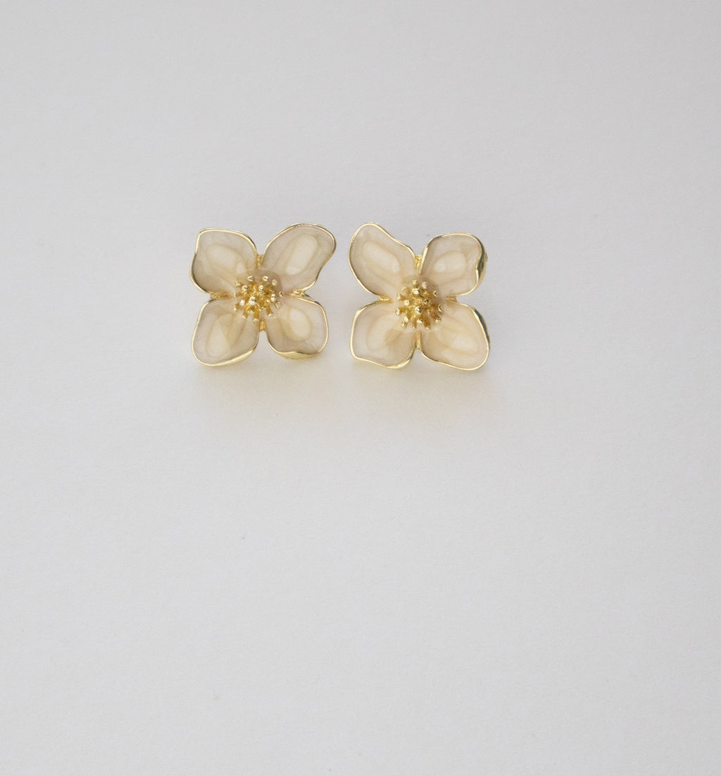 Golden Light Blossom Stud Earrings