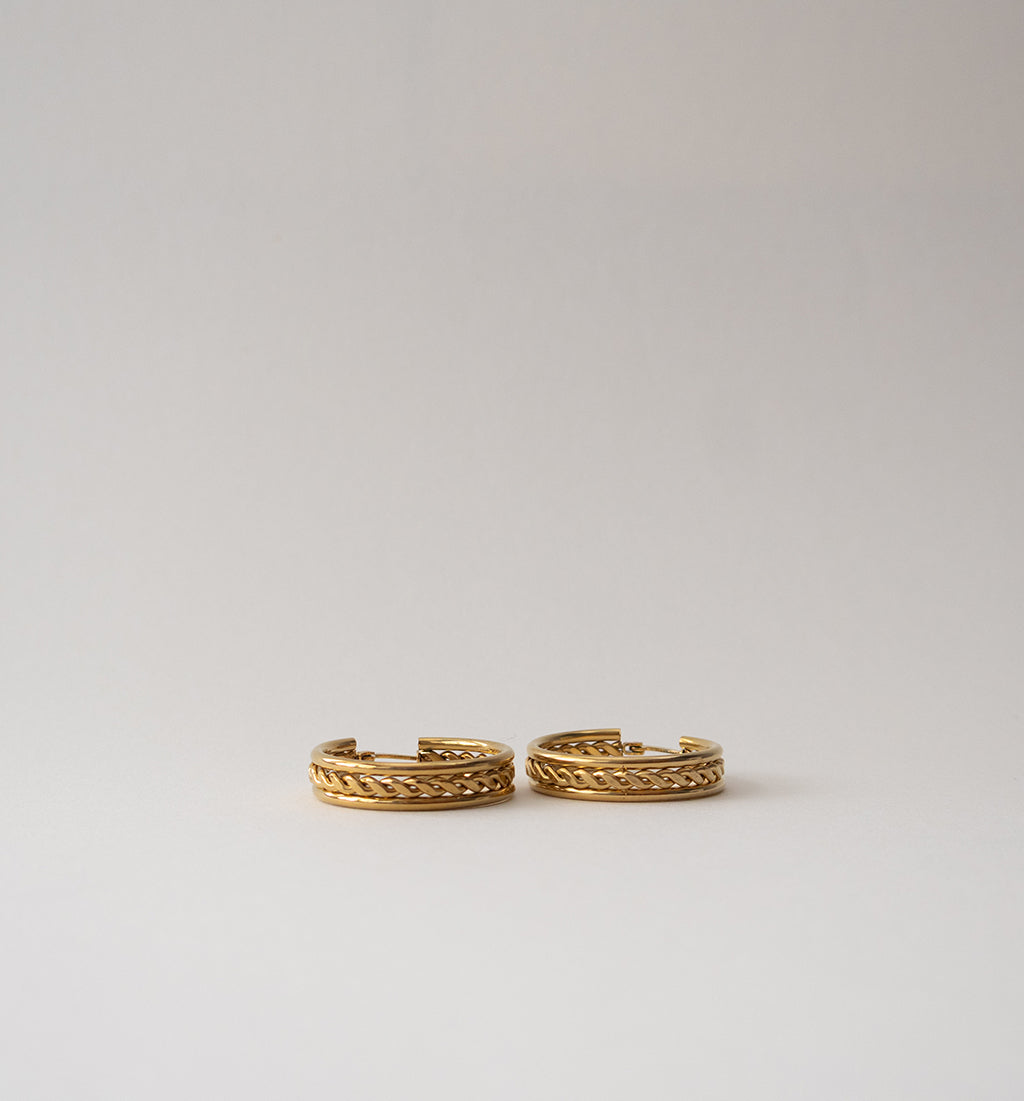 Gold Braided Hoop Earrings