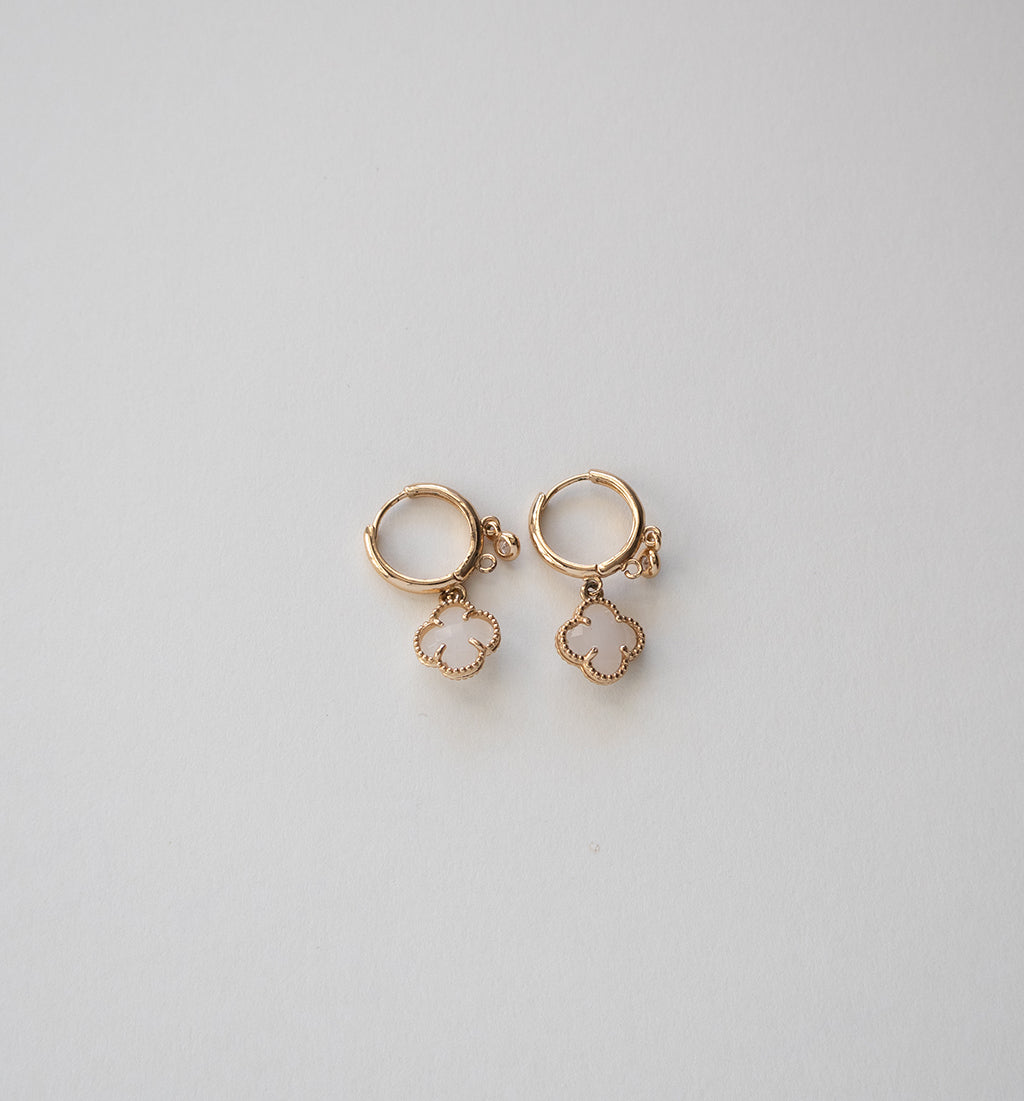 Stainless Steel Hoop Earrings with Clover Charms