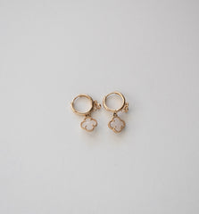 Stainless Steel Hoop Earrings with Clover Charms
