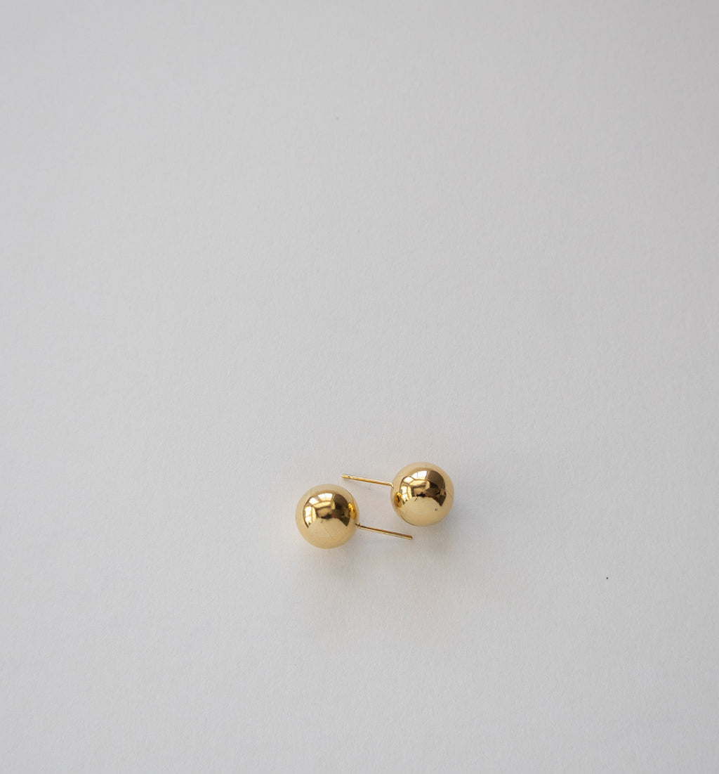 Stainless Steel Gold Ball Stud Earrings