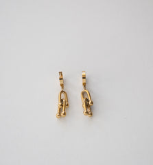 Stainless Steel Safety Pin Drop Earrings with Beaded Details