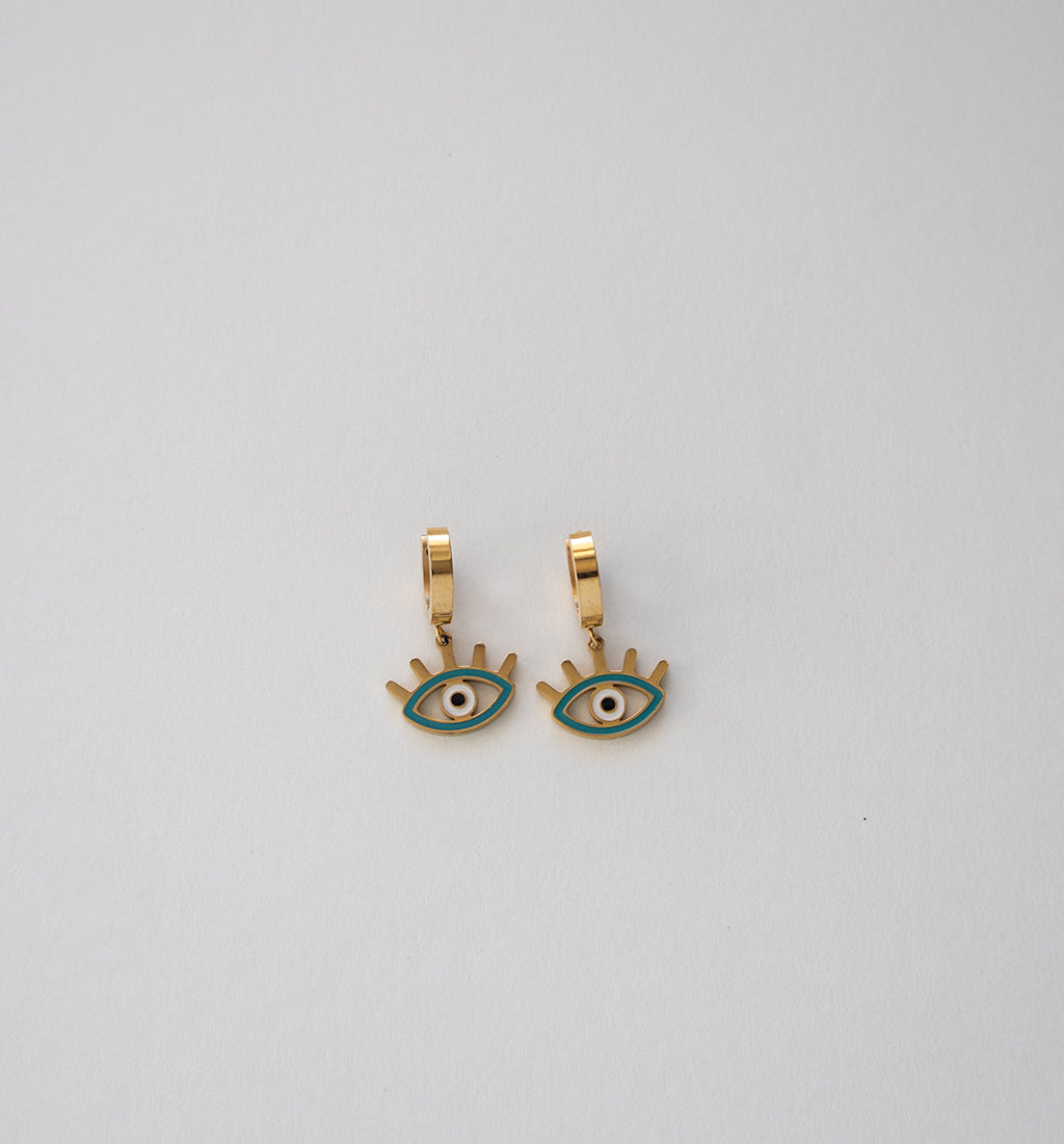 Stainless Steel Hoop Earrings with Clover Charms