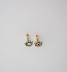 Stainless Steel Hoop Earrings with Clover Charms