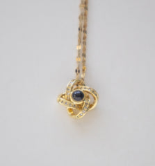 Stainless Steel Gold Necklace with Twisted Knot Pendant