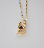 Golden Light-Reactive Stone Heart Necklace