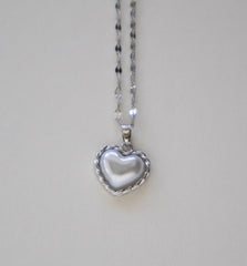 Stainless Steel Silver Plated Heart Pendant Necklace