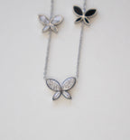 Elegant Silver Butterfly Cascade Necklace