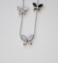 Stainless Steel Silver Plated Butterfly Necklace