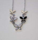 Elegant Silver Butterfly Cascade Necklace