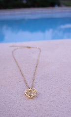 Antler Design Heart Pendant Necklace