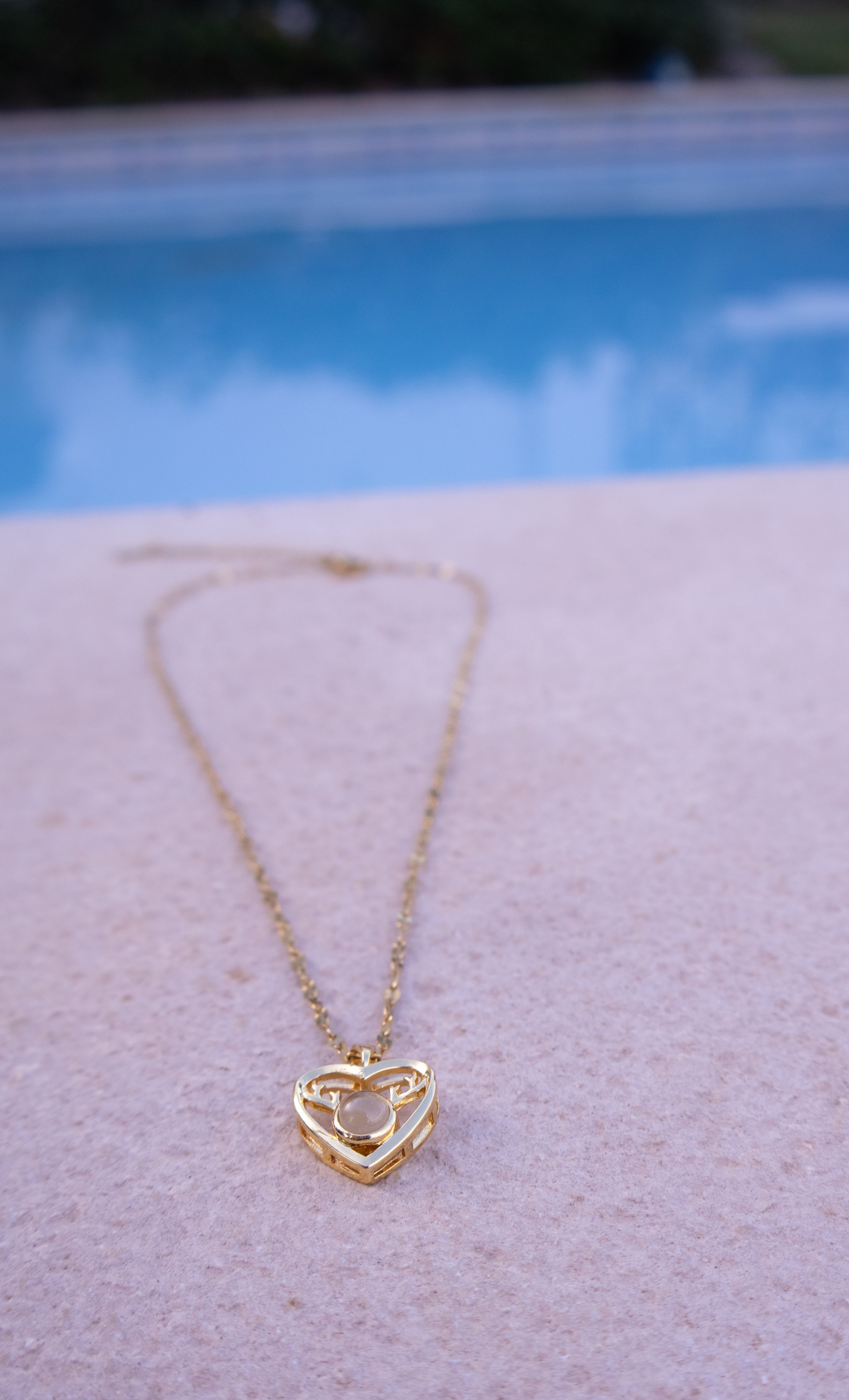 Antler Design Heart Pendant Necklace