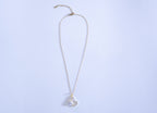 Gold Open Sparkling Crystal Heart Necklace