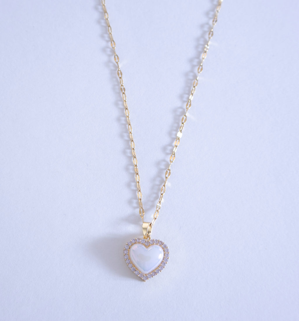 Crystal Halo Heart Pendant Necklace