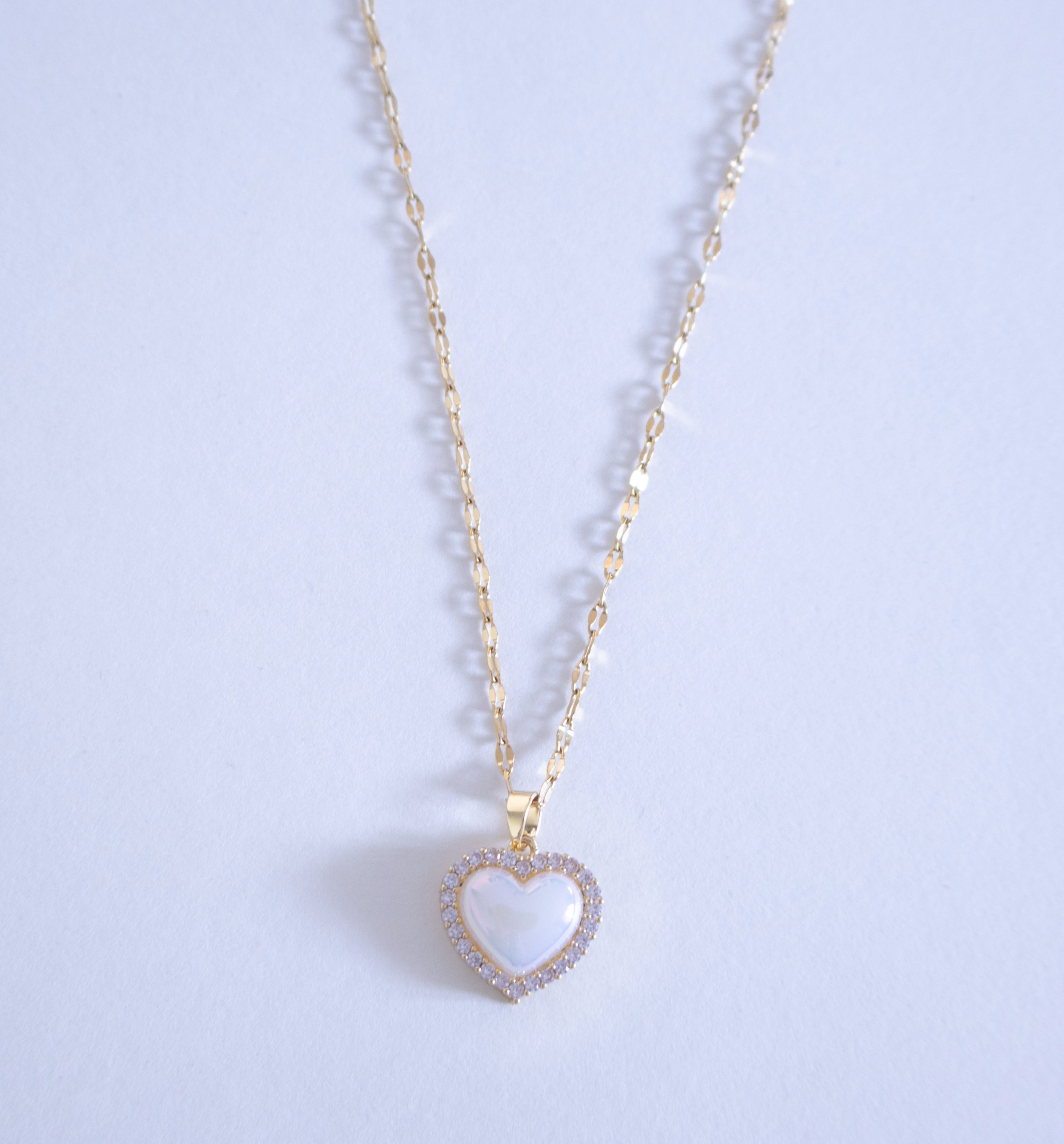 Crystal Halo Heart Pendant Necklace