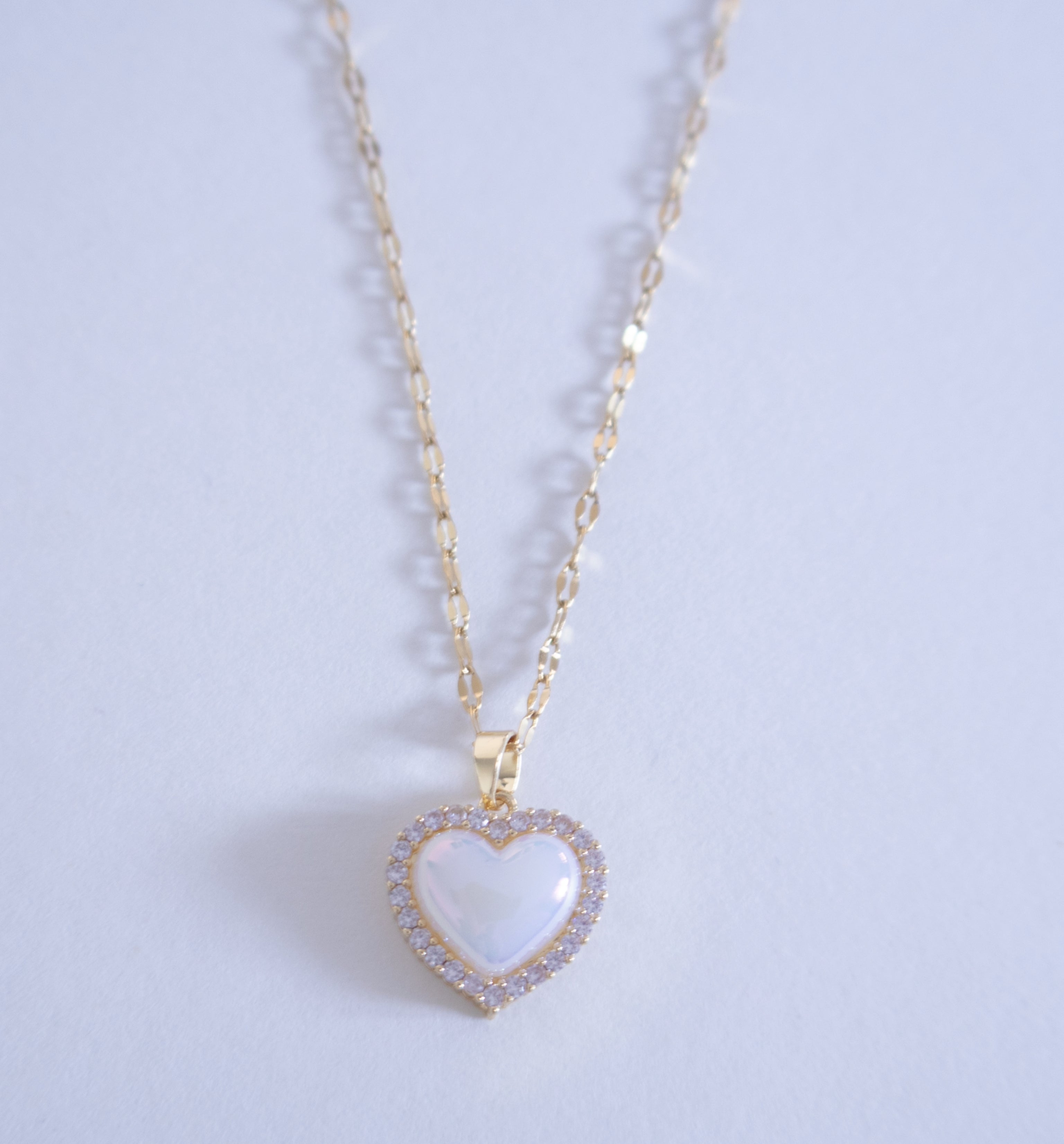 Crystal Halo Heart Pendant Necklace