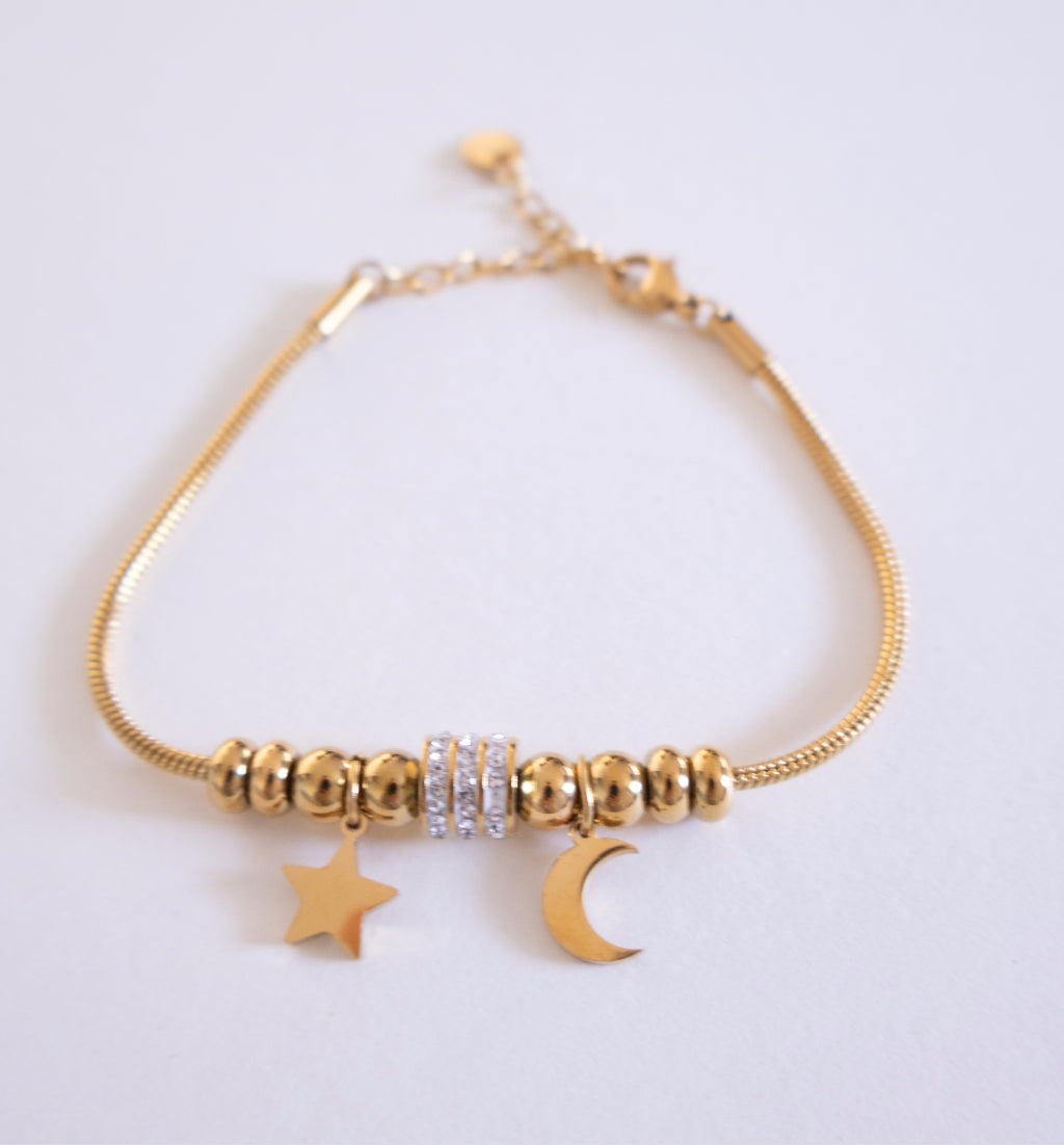 Moon and Star Charms Bracelet