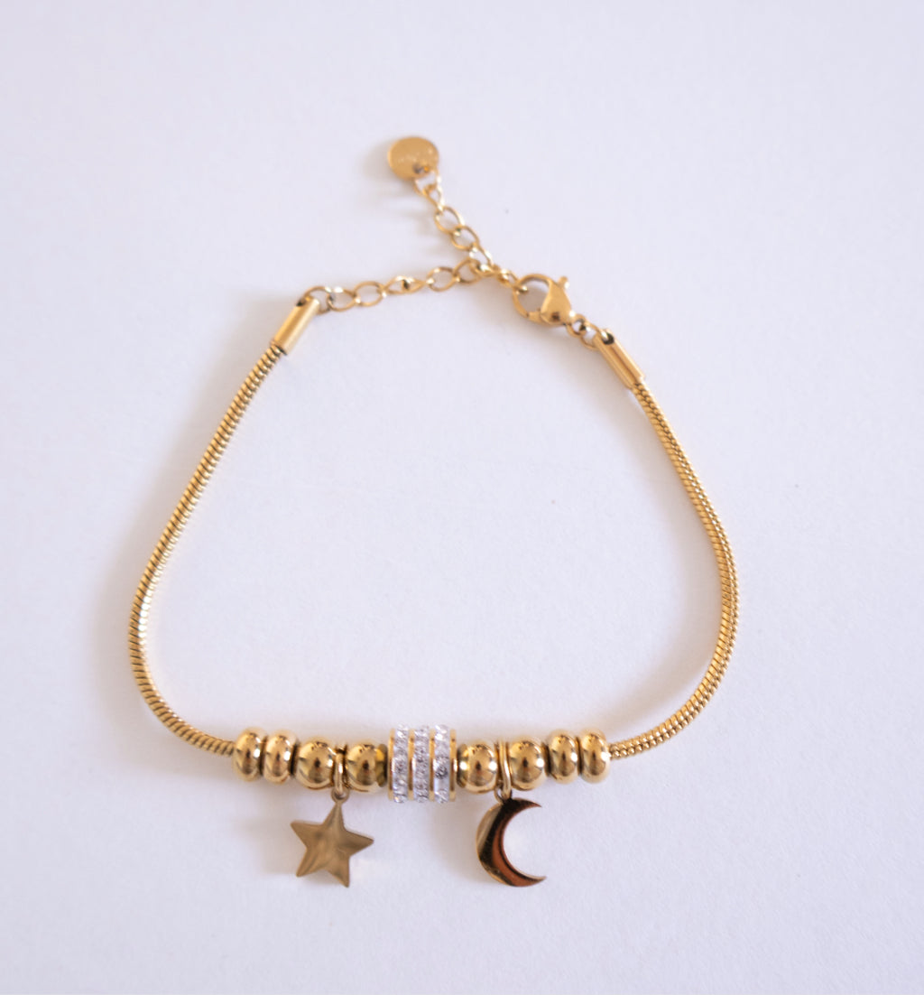 Moon and Star Charms Bracelet
