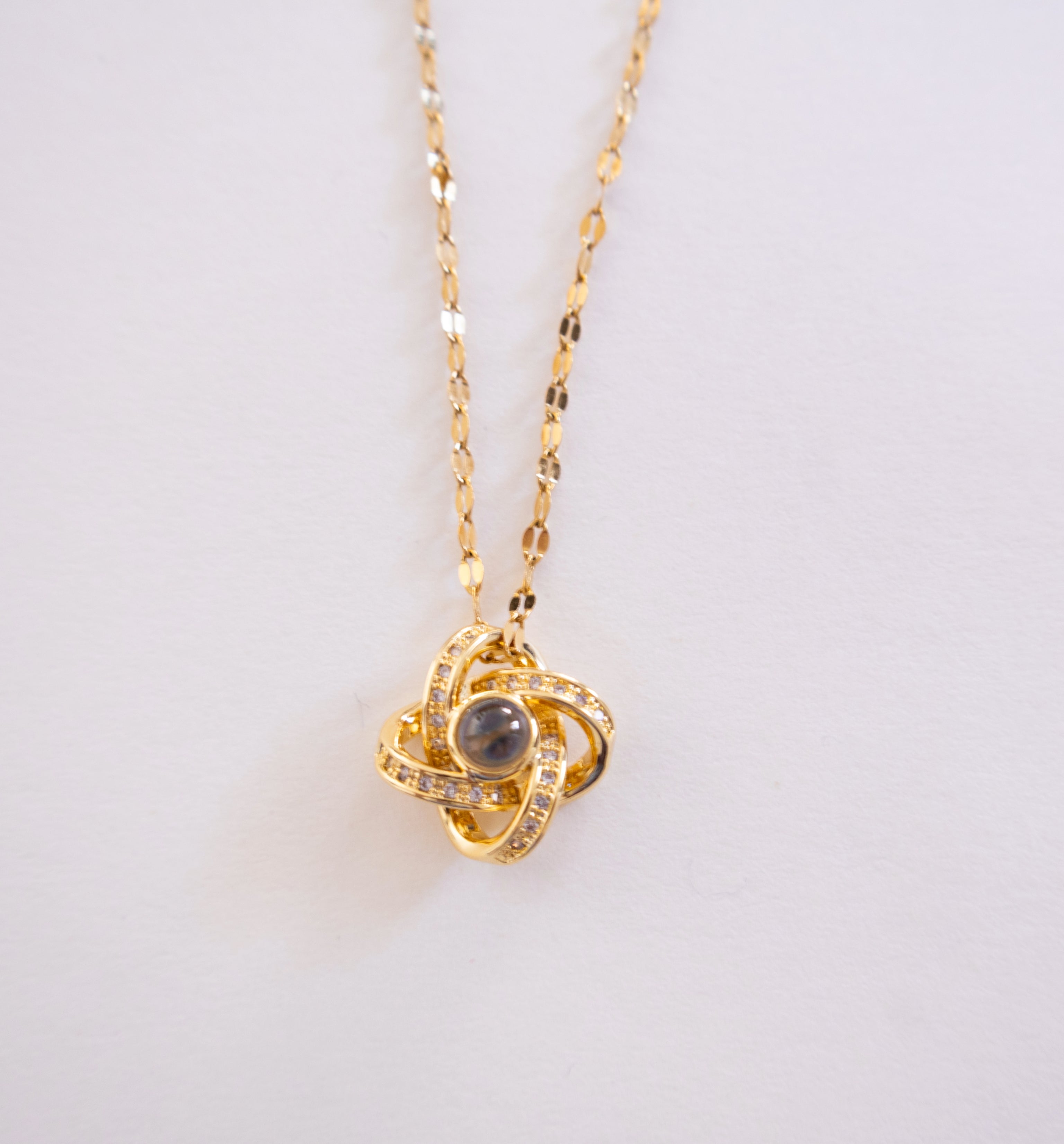 Twisted Knot Pendant Gold Necklace