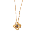 Colar em aço inoxidável dourado com pendente de nó torcido