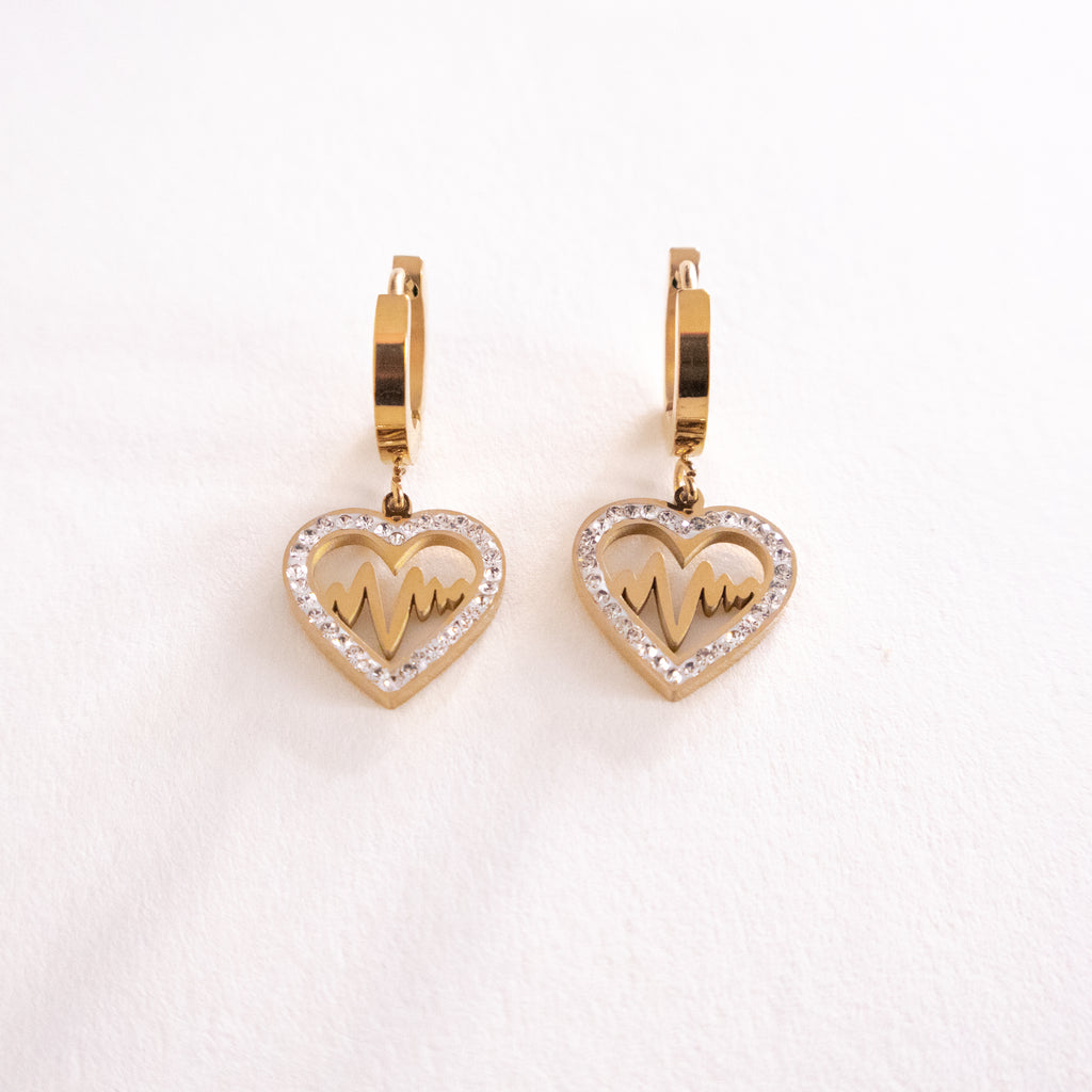 Monogram Heartbeat Earrings